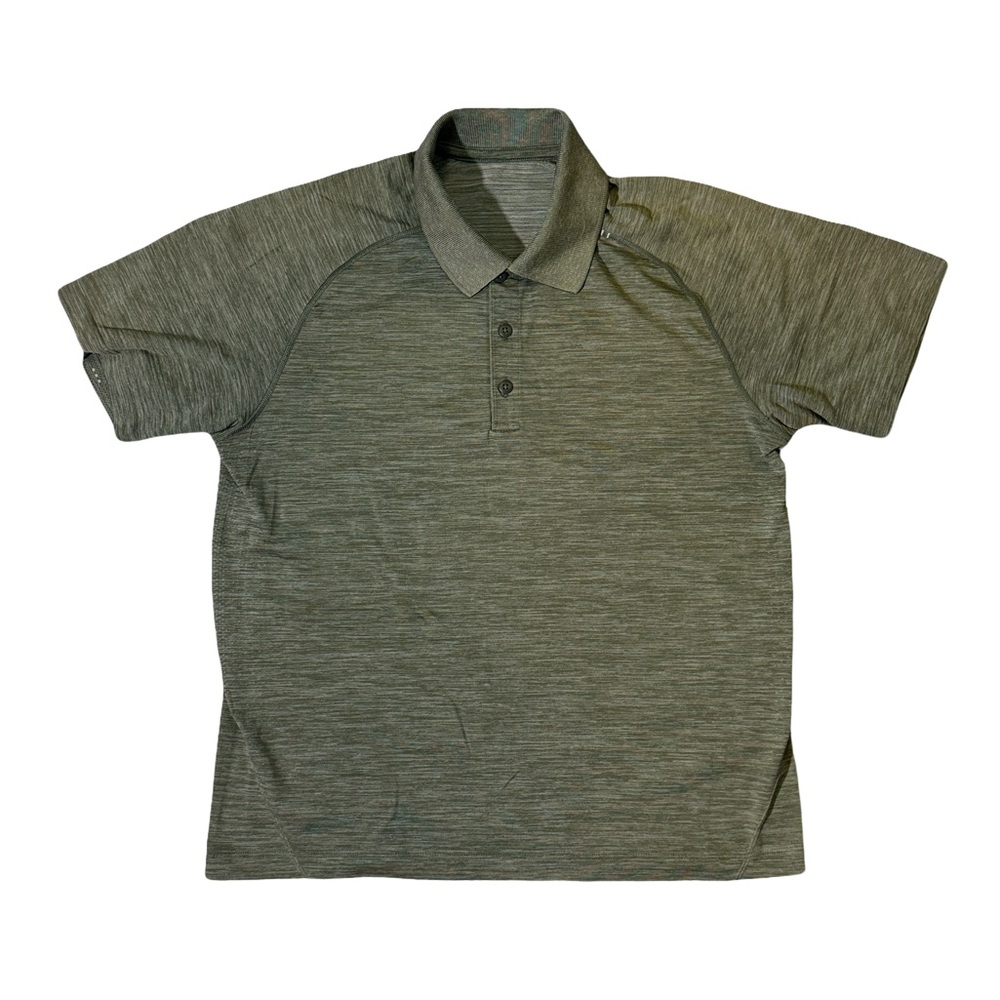 Lululemon mens S Small green performance golf active polo shirt EUC